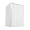 White Voting Booth with Curtain and Blank Space. 3d Rendering