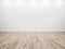 White wall and wood floor background