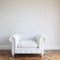 White Walls Brick Interior With Classic Leather Armchair