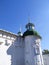 White walls of the monastery and shadows.