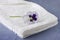 White Washcloth with Purple Petunia