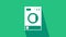 White Washer icon isolated on green background. Washing machine icon. Clothes washer - laundry machine. Home appliance