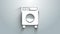 White Washer icon isolated on grey background. Washing machine icon. Clothes washer - laundry machine. Home appliance