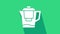 White Water jug with a filter icon isolated on green background. 4K Video motion graphic animation