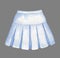 White watercolor folded skirt template for design isolated on grey