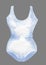 White watercolor swimsuit template for design on grey