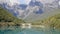 White Waterfall on Baishui River And Jade Dragon Snow Mountain ,Lijiang  ,China