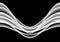 White wave curve wing shape on black background vector illustration..