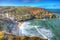 White waves St Agnes Cornwall England United Kingdom between Newquay and St Ives in colourful HDR