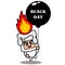 White wax mascot costume black balloon day