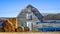 White Weathered Barn with Haybales