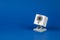 white webcam on blue background, object, Internet, technology concept