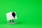 white webcam on green background, object, Internet, technology c