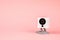 white webcam on pink background, object, Internet, technology co