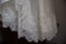 White wedding dress beautiful lace closeup details