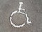 White wheelchair or handicapped symbol on asphalt