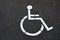 White wheelchair sign on road