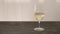 White whine in wine glass on oak table