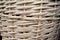 White wicker straw, circular pattern, background.