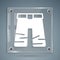 White Wide pants icon isolated on grey background. Trousers sign. Square glass panels. Vector