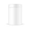 White wide round container with ribbed cap/lid