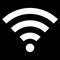 White wifi symbol icon isolated on a black background.