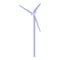 White wind turbine icon, isometric style