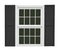 White window with black shutters isolated