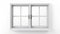 White Window With Glass Panels - Stock Photo On White Background