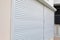 White window roller shutter closed security in modern house