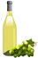 White Wine Bottle & Grapes