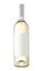 White wine bottle isolated with blank label.