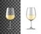 White wine glass cup, realistic isolated mockup