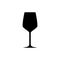 White wine glass silhouette, beverage goblet. Alcohol drink icon on a white background. A simple logo. Black shape basis for the