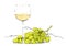 White wine with grapes