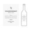 White wine label. Vector premium template. Clean and modern design. Chardonnay grape sort.