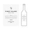 White wine label. Vector premium template. Clean and modern design. Pinot Blanc grape sort.