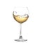 WHITE wine swirling in a goblet wine glass