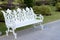 white wintage bench