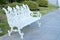 white wintage bench