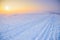 White winter morning landscape, soft mist, calm scenery