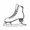 White winter skates for women for ice rolling. Figure skating element. Vector hand drawn illustration in sketch doodle isolated on