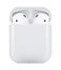 White wireless headphones Apple AirPods series 2, on white background. Realistic vector illustration