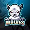 White wolves mascot esport logo design