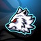 White wolves mascot esport logo design