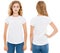 White woman in white t-shirt set , blank,logo,empty