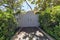 White wood double gate entrance of a house at La Jolla, California