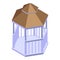 White wood gazebo icon, isometric style