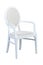 White wooden armchair with soft seat isolated