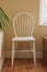 White wooden bathroom chair